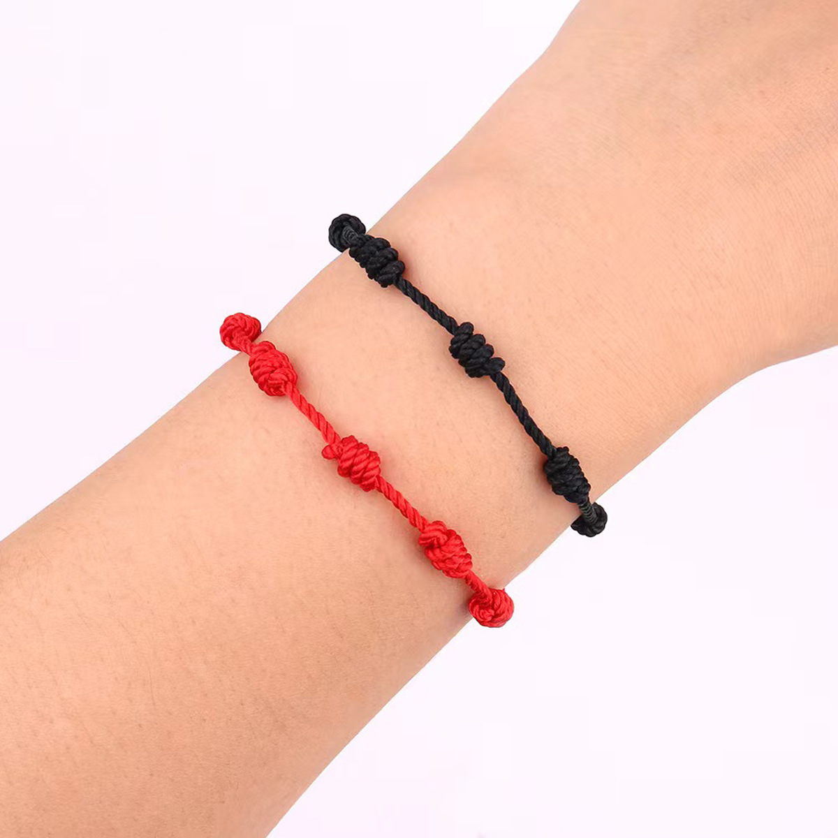 Cross-border best-selling fashionable 7-knot lucky bracelet, simple and individual, hand-woven adjustable couple friendship bracelet cover pic 7
