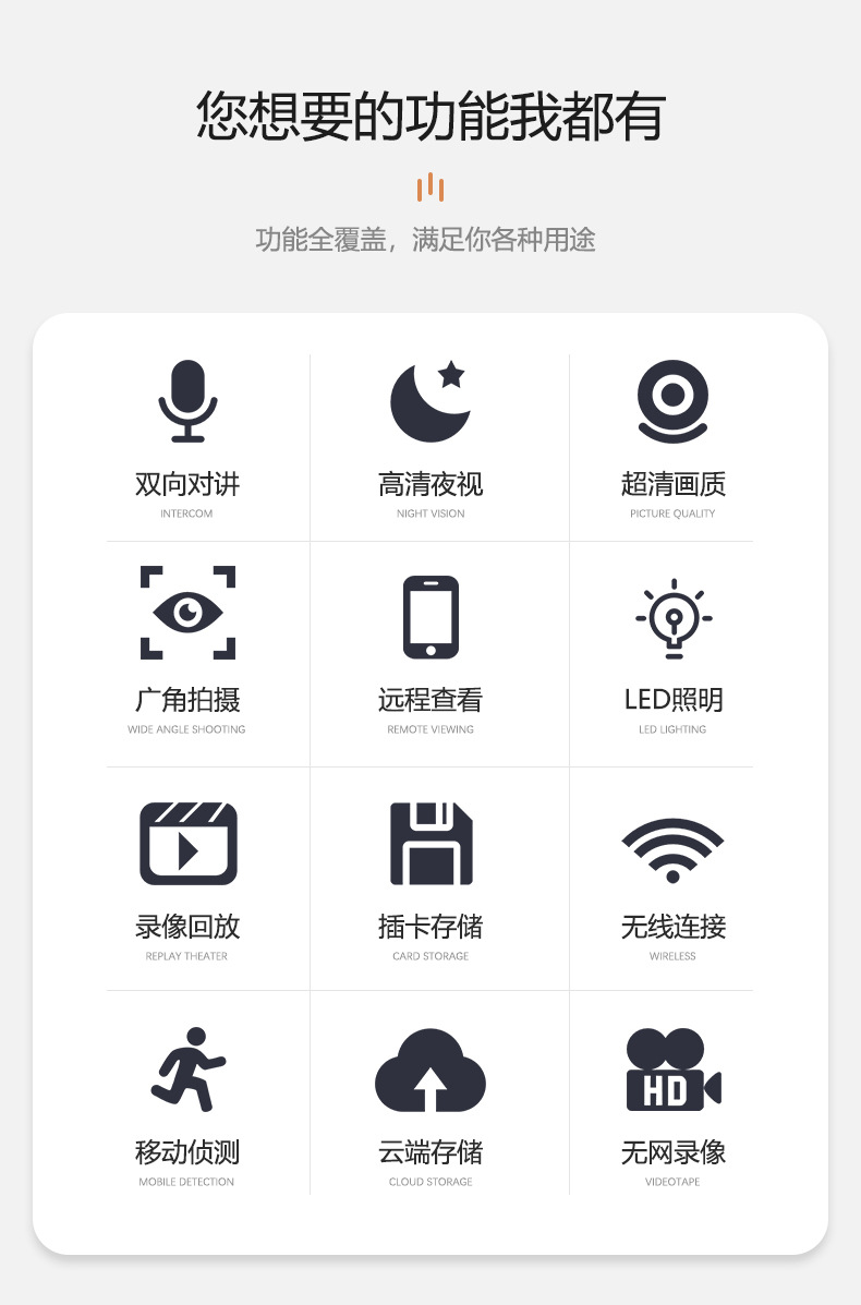 高清夜视a9无线远程监控摄像头HDWiFi摄像头监控家用网络摄像头详情2