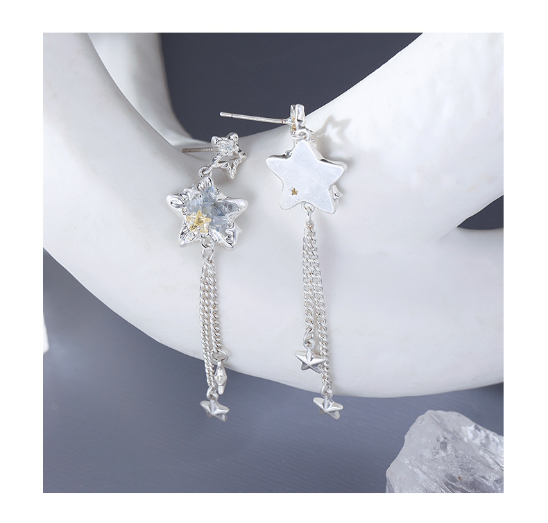 Star Sea Shigang Star Tassel Earrings for women, sweet and cool vacation style, unique and original design, light luxury and high-end earrings pic 12