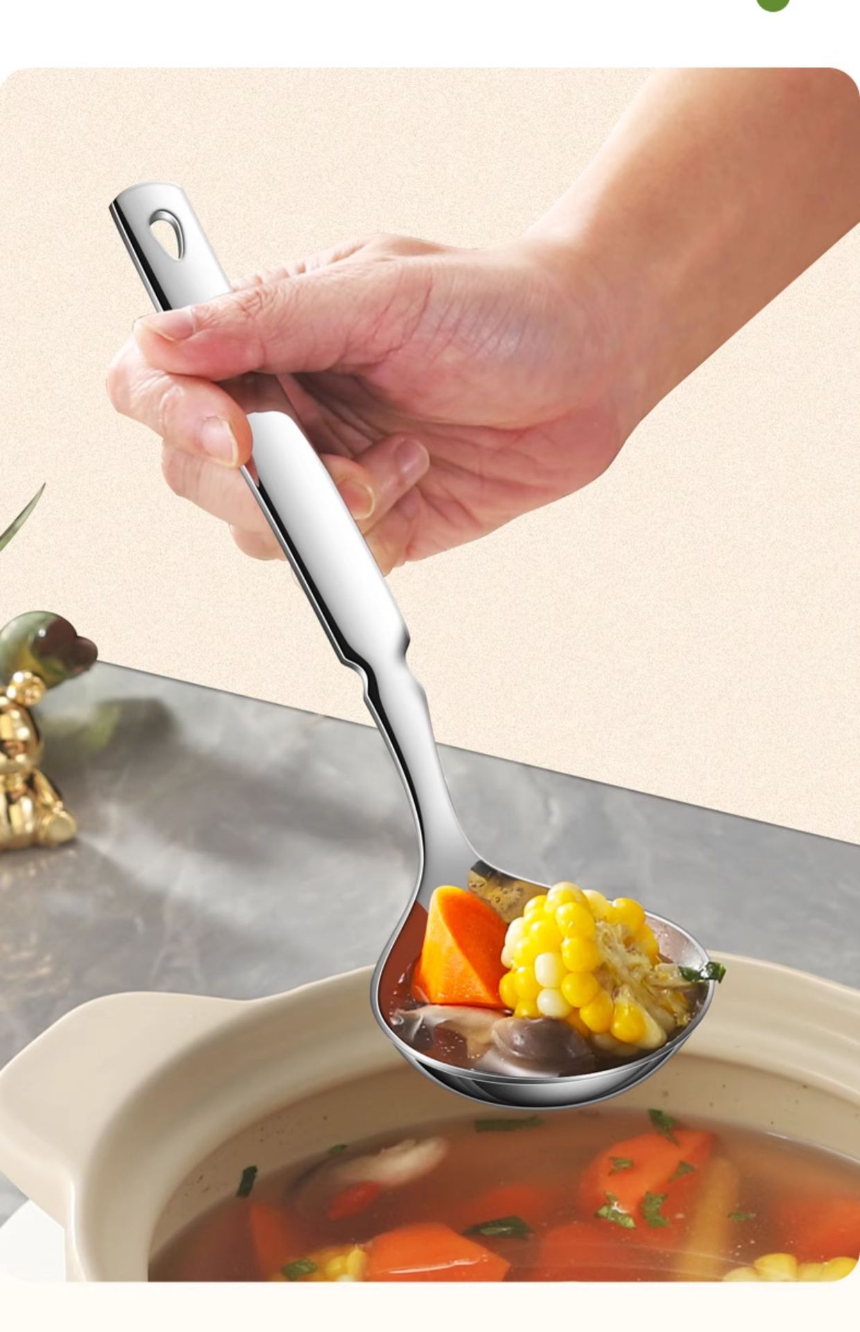 316不锈钢汤勺厨房家用大号防烫喝汤商用长柄防滑加深大勺子漏勺详情5