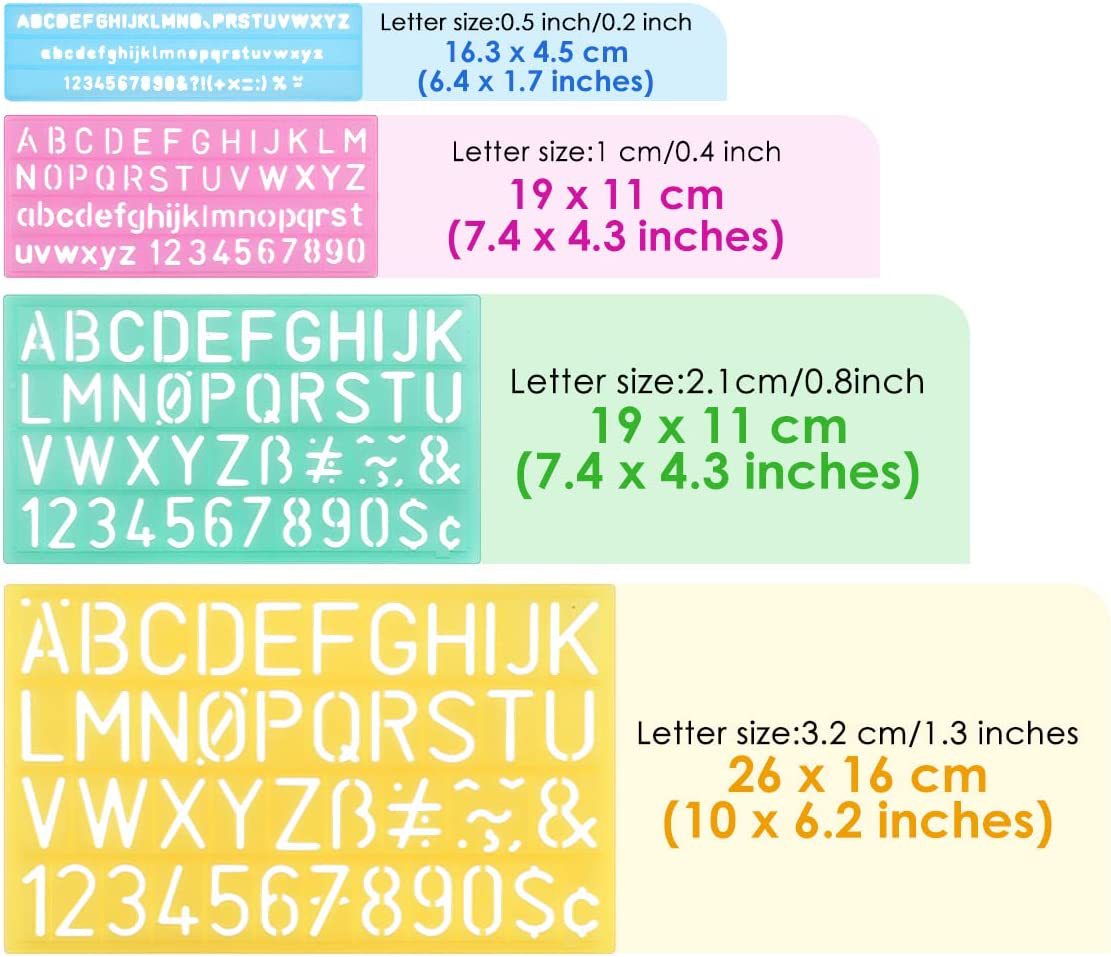 Customized PP letter template ruler for foreign trade color, primary school student letter ruler set pic 6