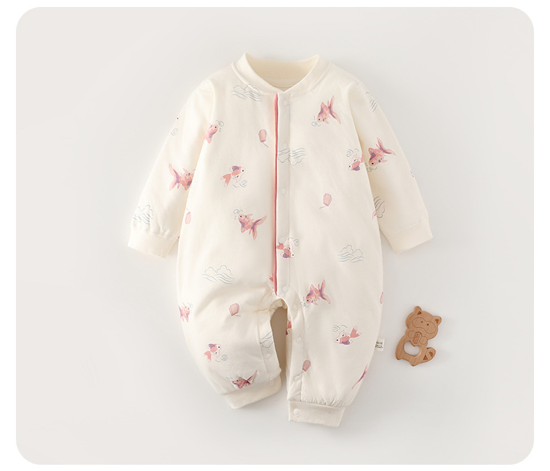 婴儿衣服宝宝秋冬款40克夹棉新生儿a类连体衣婴幼儿薄棉爬服保暖详情13