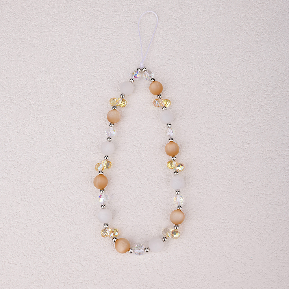 Original design sweet and fresh beaded mobile phone chain, pink spring fresh beaded, girlish CCD camera pendant pic 4