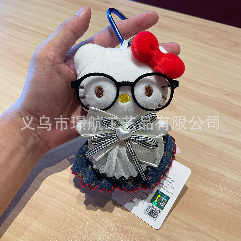 hellokitty small pendant plush toy, genuine Hello kitty cat doll, Hello Kitty keychain bag pendant pic 1