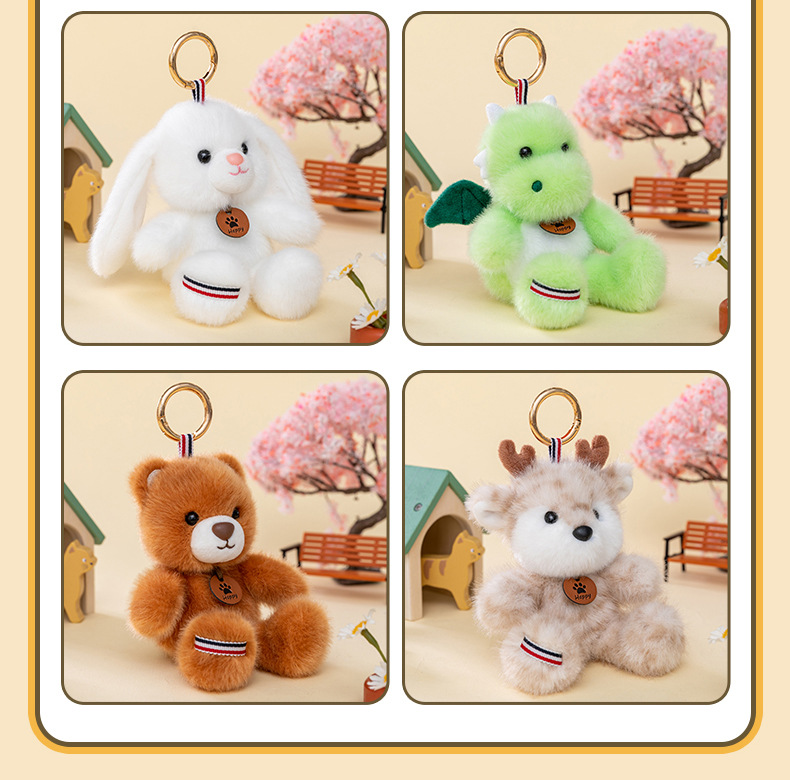 Direct sales from the plush toy pendant manufacturer. Forest animal Cute Jumping series three-flower cat and dog pendants are in stock and available for wholesale pic 11