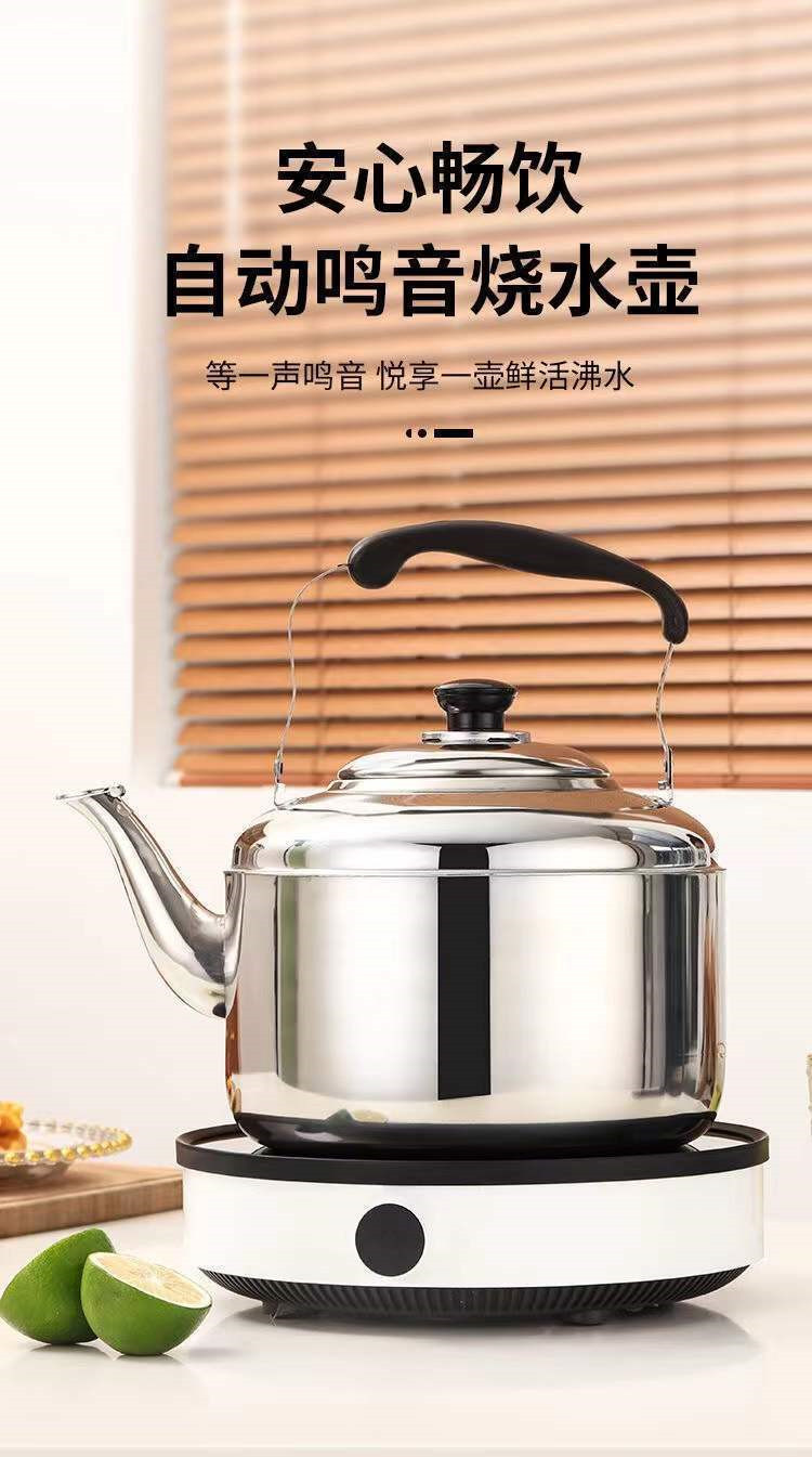 厂家直销跨境不锈钢烧水壶家用鸣音水壶大容量电磁炉煤气炉烧水壶详情1