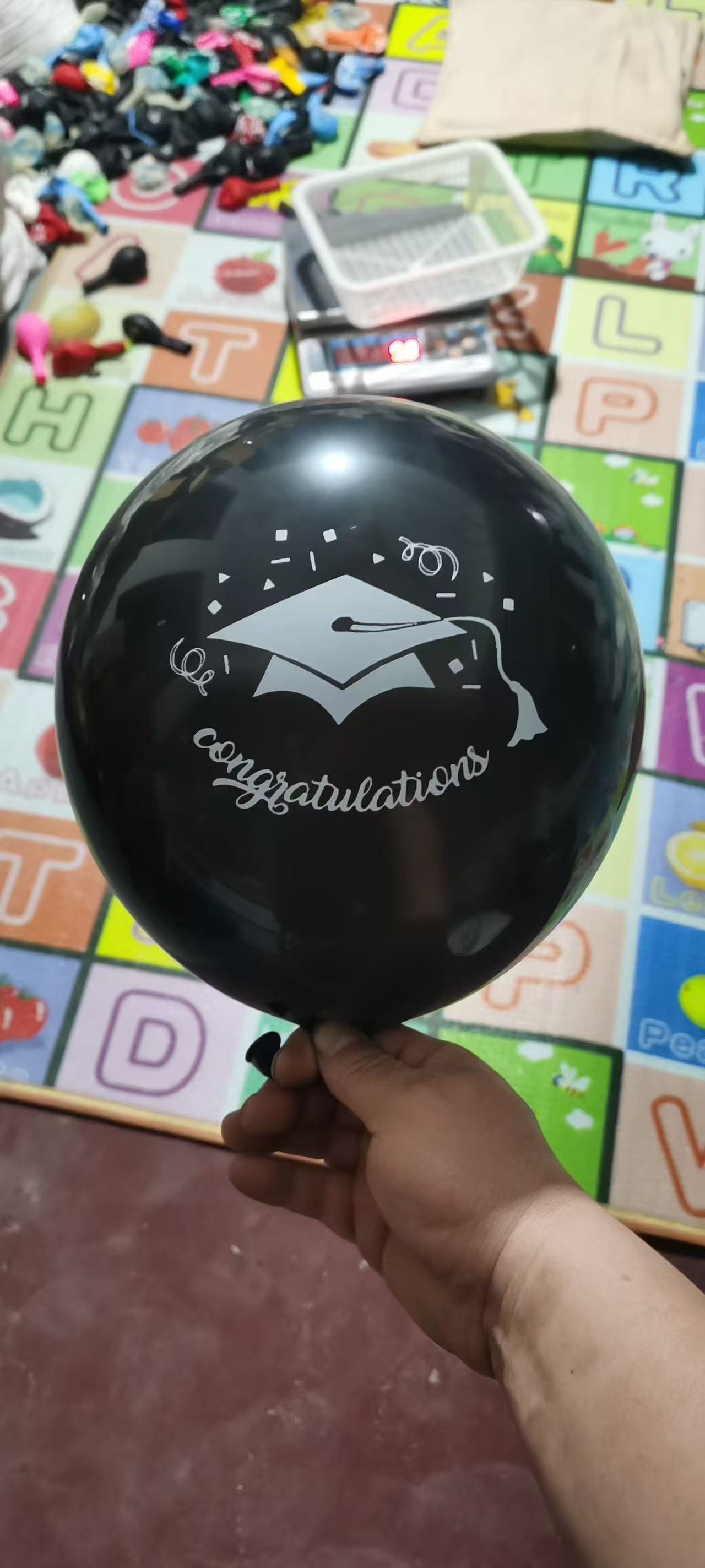 Graduation season balloons, round balloons, teachers and students, graduation party decorations, 12-inch golden printed latex balloons pic 5