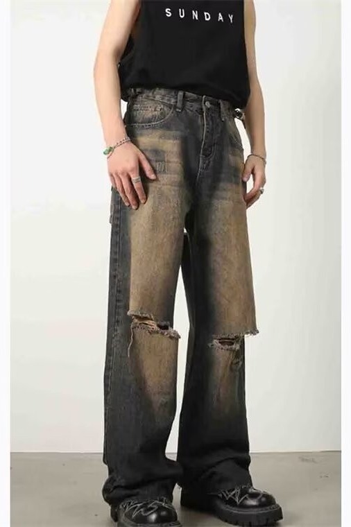 亚马逊LAZADA速卖通货源春秋水洗潮牌直筒休闲裤子男式宽松美式阔详情15