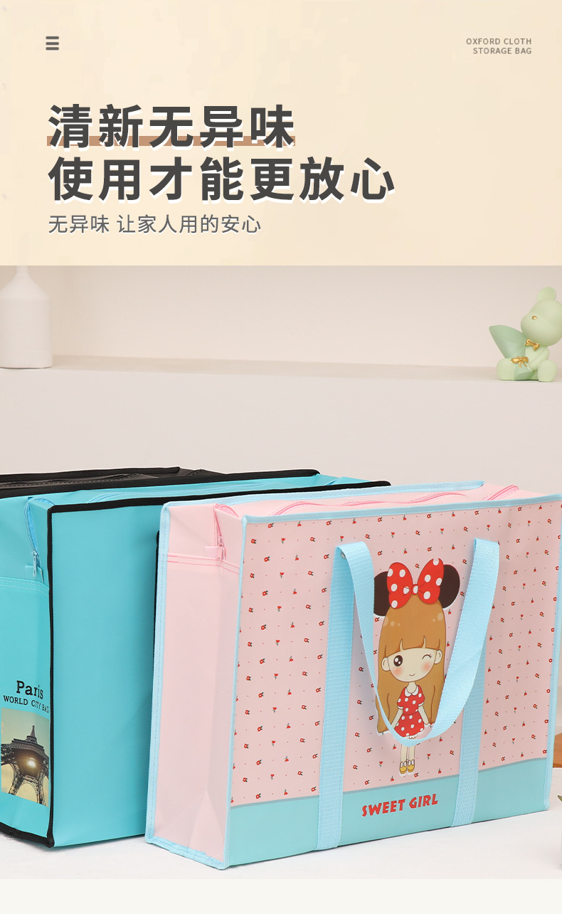源头工厂无纺布袋手提购物袋衣物杂物收纳袋学生旅游外出收纳袋节日礼品袋100%可再生材料环保袋详情5
