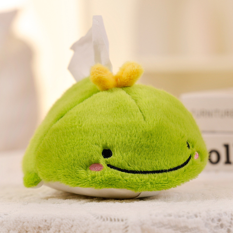 小红书同款西瓜毛绒玩偶水果纸巾盒创意卧室收纳汽车内抽纸盒娃娃装饰品详情9