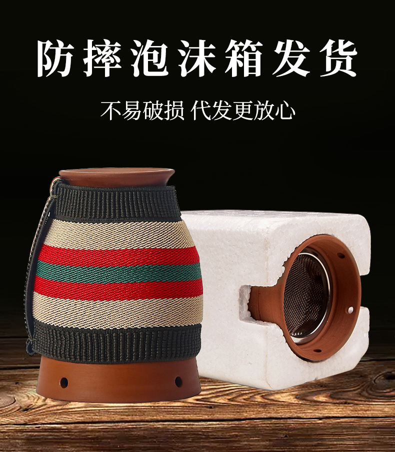 紫砂艾灸罐  双层隔热陶瓷手持刮痧杯多功能随身灸批发艾柱艾灸罐详情13