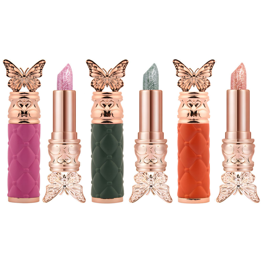 【 Cross-border Exclusive 】QICIY Butterfly Three-Color Temperature-Changing Lipstick Moisturizing, Anti-Cracking and Color-changing Lipstick Wholesale pic 11