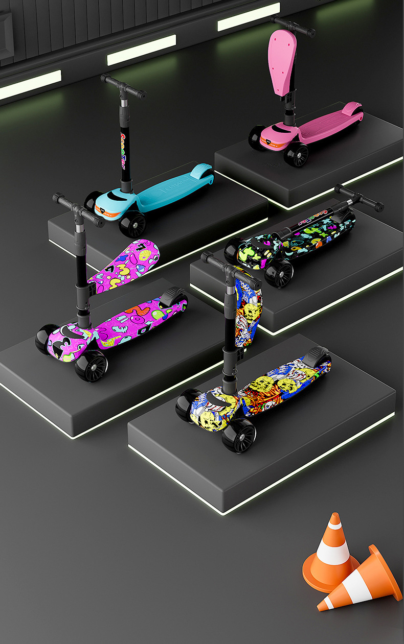 滑板车儿童二合一米高车小孩溜溜车三轮滑滑车踏板车可坐一件代发详情17