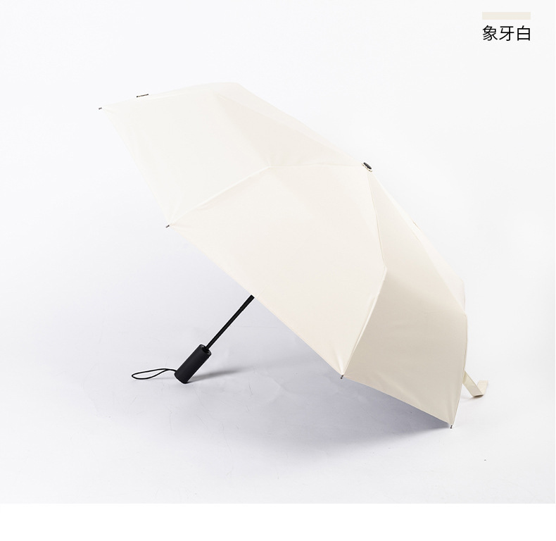 节节收防回弹雨伞黑胶防晒伞时尚简约小清新全自动晴雨两用三折伞详情16