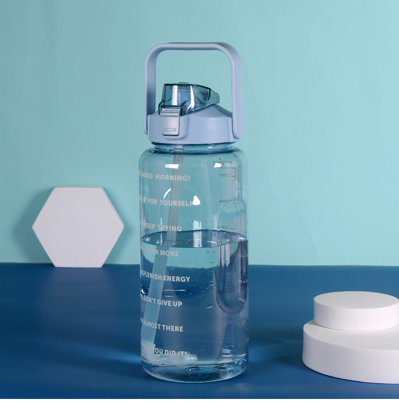 2000ml large-capacity plastic water bottle for sports, gym large-bellied cup, straw, space cup, water bottle, tonton cup pic 14