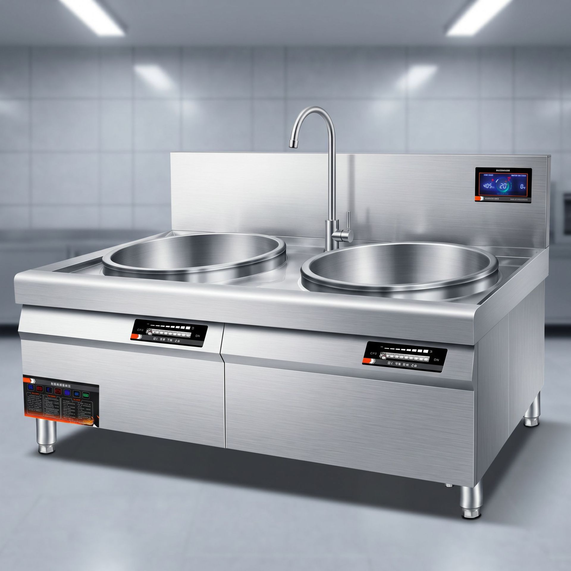 Commercial electric double-head large pot stove, high-power electric woks and electric stoves for canteens and hotels, kitchen cooking equipment manufacturer pic 5