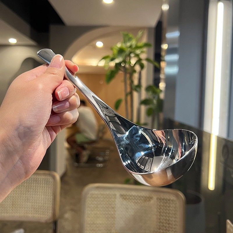 不锈钢汤勺盛汤勺加深大头勺大号喝汤勺大头喝汤勺喝粥勺子深汤勺详情4