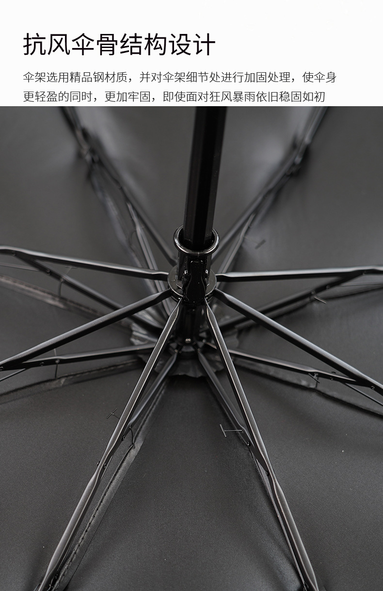 UV雨伞厂家批发迷你折叠遮阳伞大号晴雨两用伞黑胶手动三折太阳伞详情13