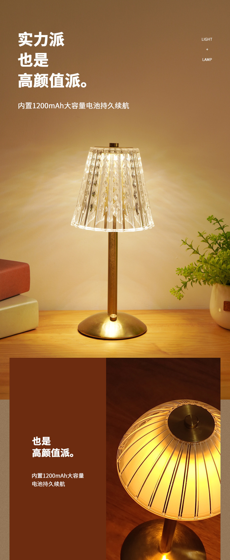 2022新款复古装饰水晶台灯 高级感轻奢卧室床头灯 古典氛围ins少女小夜灯 打造优雅生活详情8