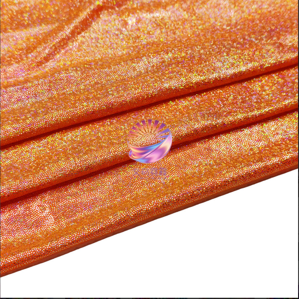 七彩镭射指纹烫金面料涤纶针织布料弹力演出服衣服玩具羽绒服详情15