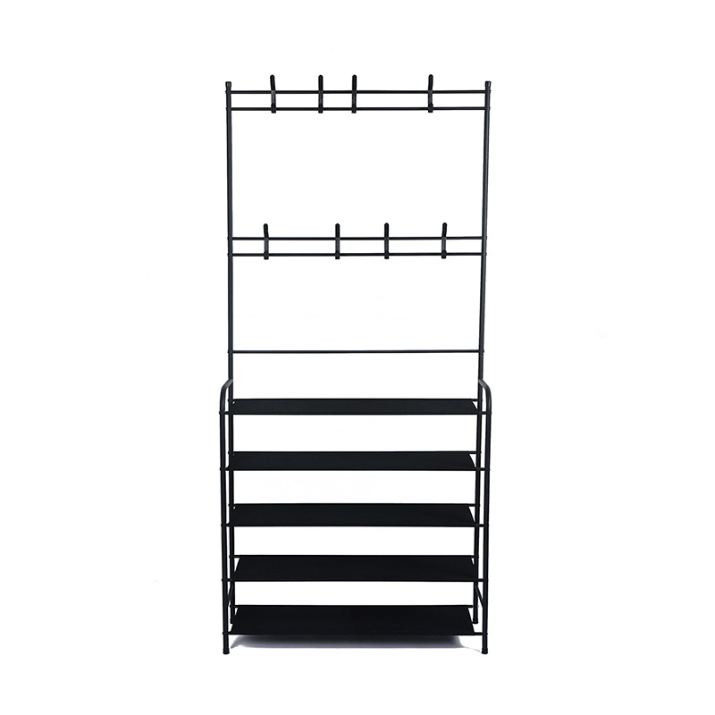 Simple shoe and hat rack, household indoor clothes hanger, multi-layer storage rack, bedroom, university dormitory, integrated coat and hat rack, shoe rack pic 7