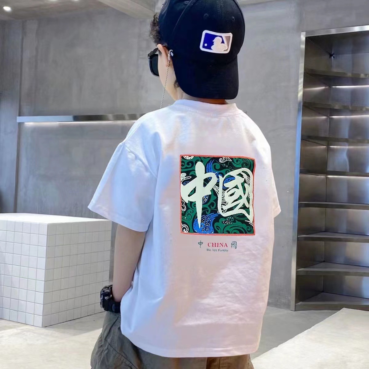 Guozao nuevo algodón guozao niños pequeños y medianos verano ropa de manga media chico chico chica bao guenzao frito calle manga corta camiseta pic 14