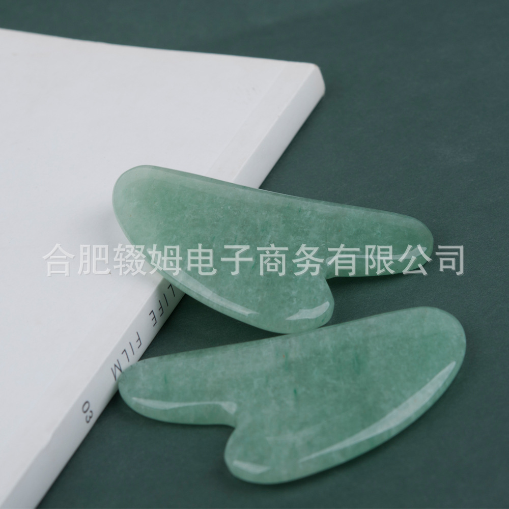 粉晶刮痧板心形刮痧按摩器美容面部脸部天然玉石手指粉水晶刮痧片详情38
