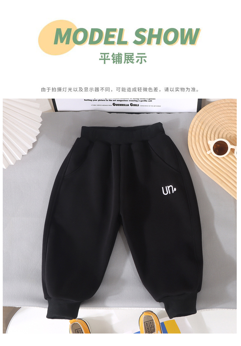 宝宝裤子春秋冬新款加绒长裤女童洋气休闲运动裤外穿男童加厚卫裤详情10