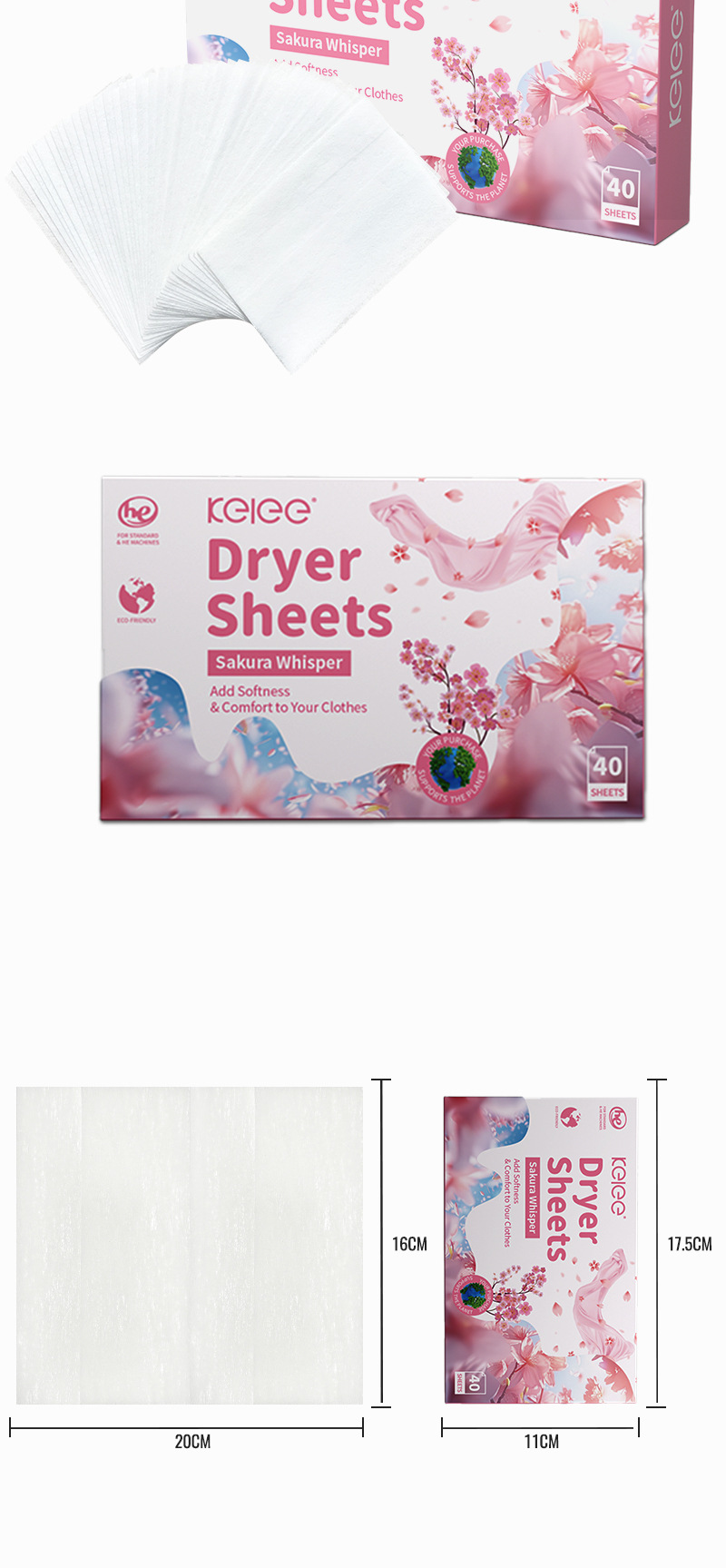 工厂批发衣物柔顺片烘干机干衣片香衣留香片洗衣伴侣Dryer sheets详情7