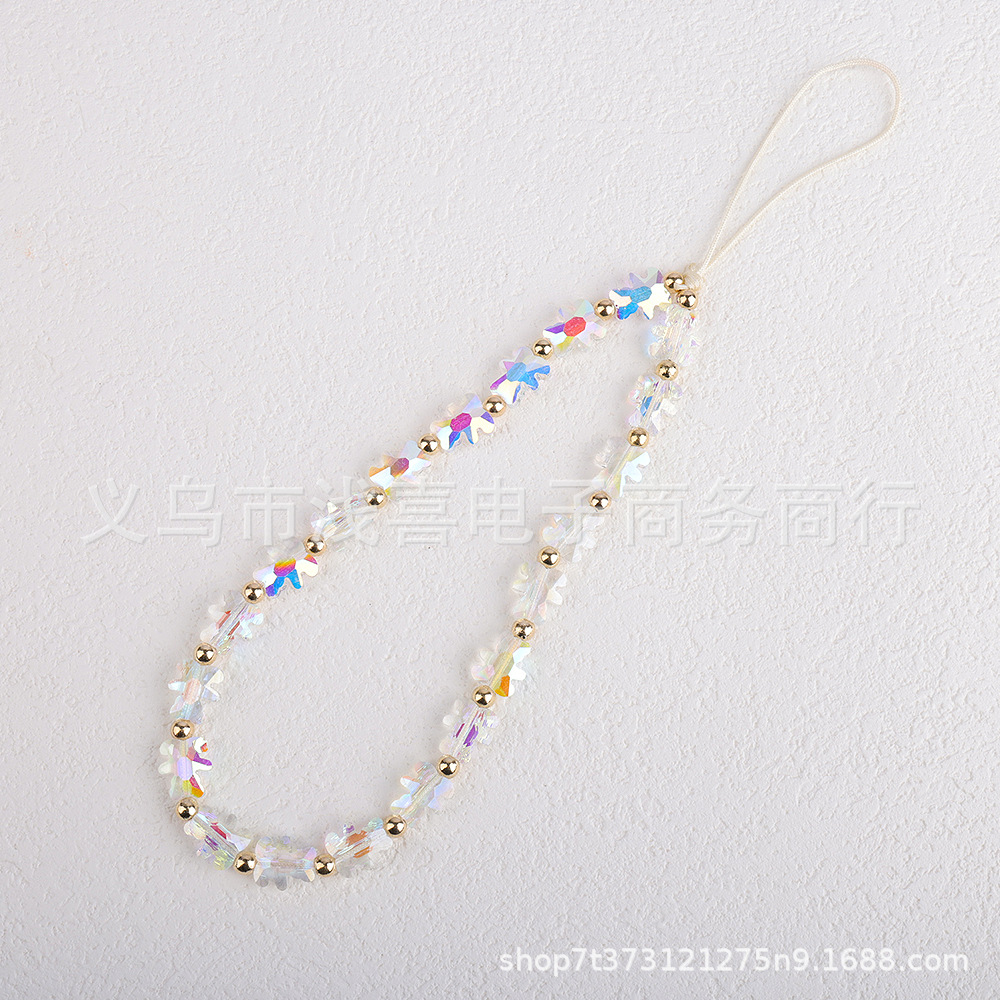 Original new style bear crystal mobile phone chain woven beaded pendant, portable and niche mobile phone case pendant for girls pic 2