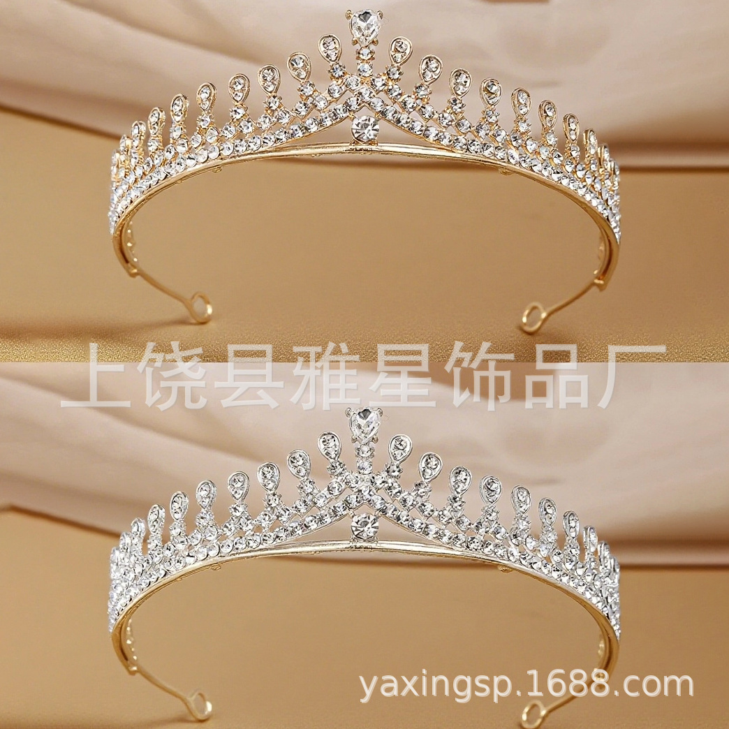 热销银色锆石小仙女公主婚纱头饰金属皇冠新娘水晶钻石发冠详情4