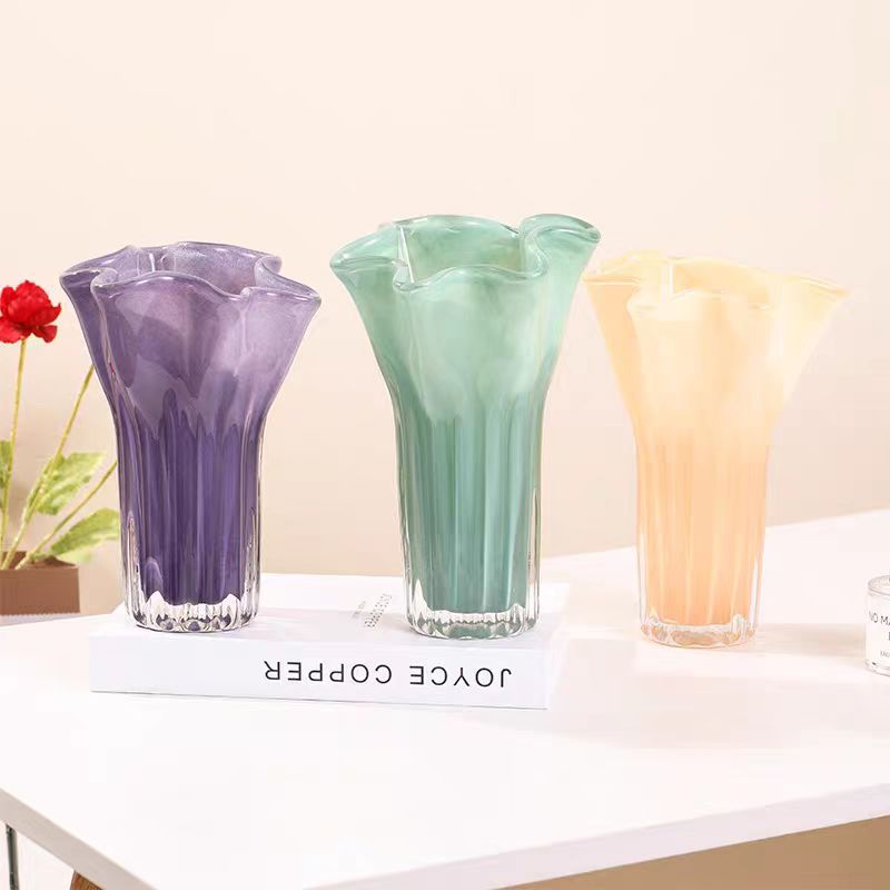 创意白菜花瓶花瓣花瓶摆件简约客厅餐桌样板房花器插花玻璃软装饰详情6