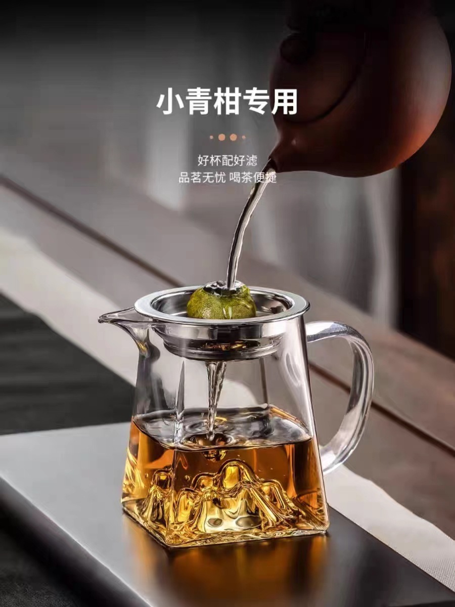 功夫茶具大小号公杯耐热温高硼硅玻璃加厚公道杯茶漏过滤网分茶器详情19