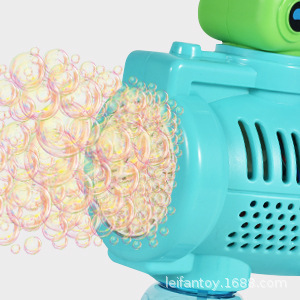 Cross-border 32-hole space alien bubble machine, hand-held electric self-priming rotating light music bubble gun pic 2