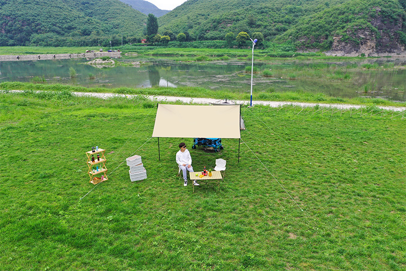 户外露营天幕野餐方形遮阳黑胶加厚防晒涂层野营防雨遮阳棚防暴雨详情21