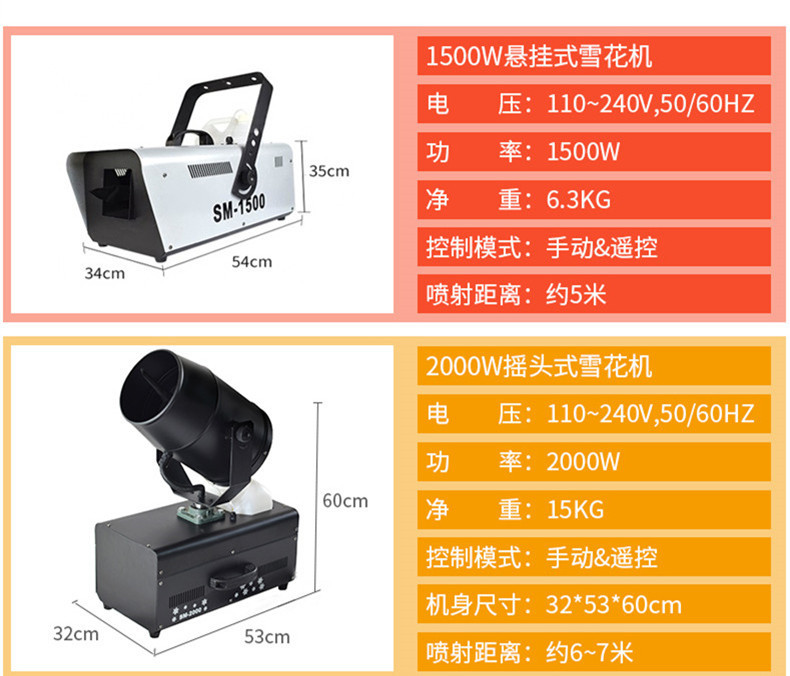 厂家批发舞台摇头雪花机静音飘雪机圣诞仿真造雪机婚庆商演特效喷雪机设备大型商场开幕活动氛围渲染影视剧雪花场景塑造详情7
