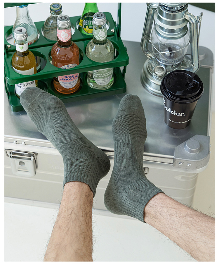 短袜男士春夏季刺绣纯色棉袜 低帮短筒休闲网眼袜子男船袜现货批详情12