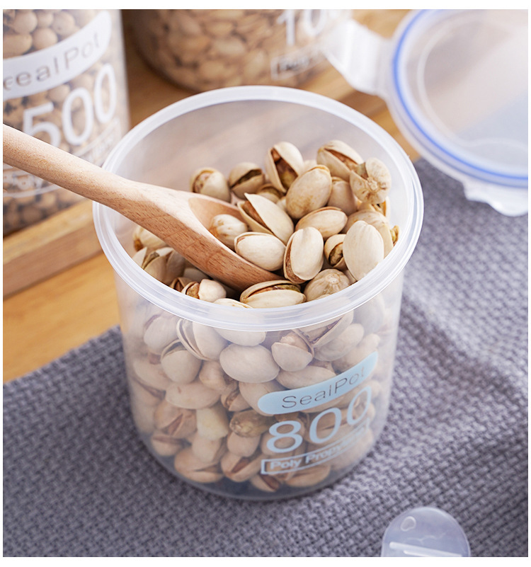 家用厨房收纳罐防虫防潮密封盒子零食干贝储物透明塑料罐保鲜盒详情3