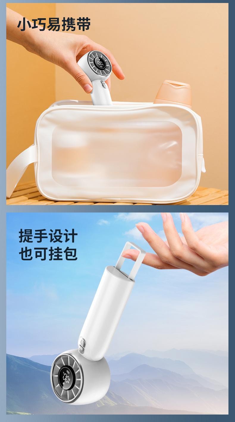 New cross-border high-speed handheld fan, desktop usb charging turbine fan, ice pack cooling pocket mini fan pic 15