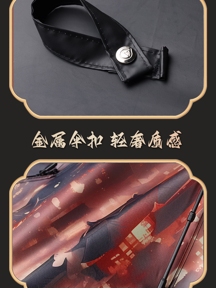 New national trend style automatic umbrella, portable sunshade, black rubber sun umbrella, high appearance level, UV protection, available for wholesale pic 12
