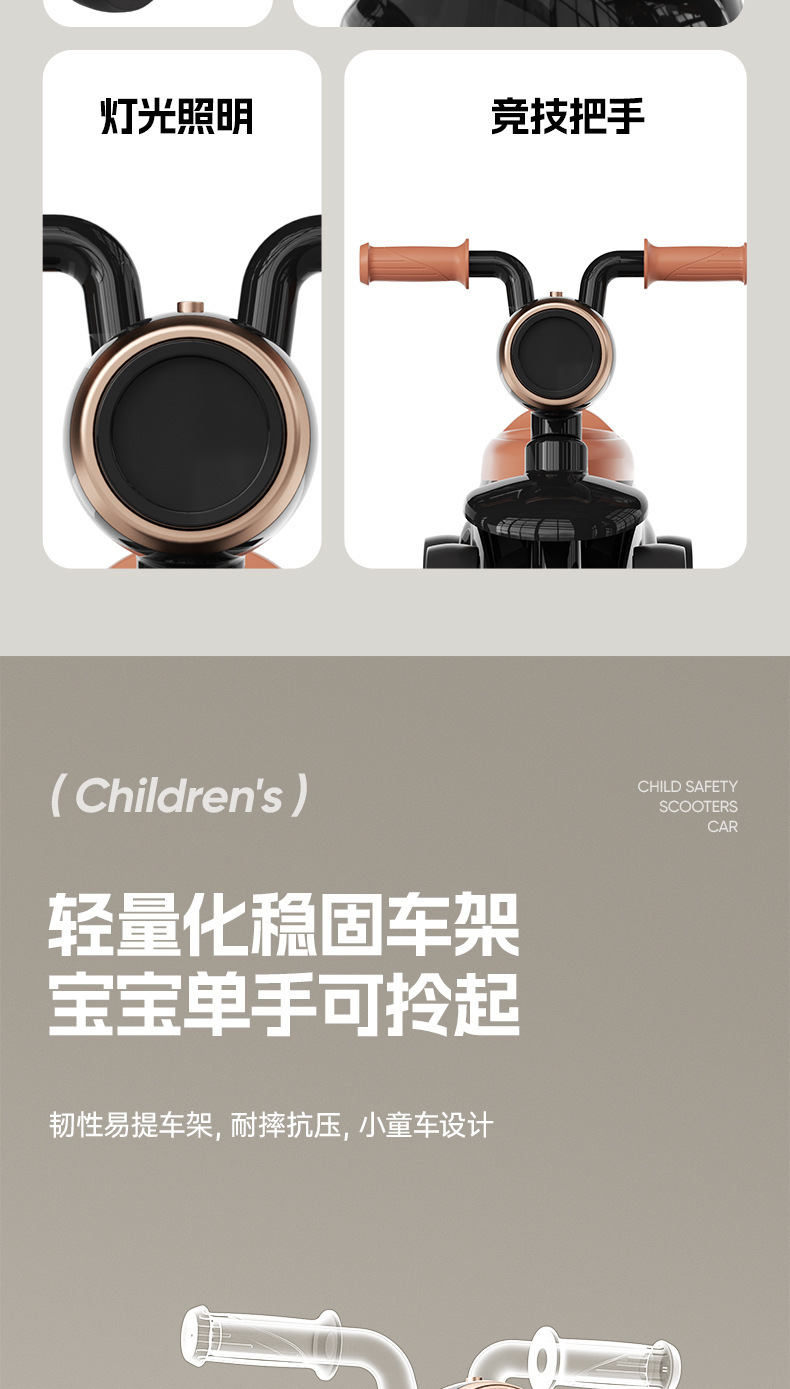 高档新款儿童滑行车四轮平衡车1-3岁男女宝宝滑步车溜溜车带灯光详情4