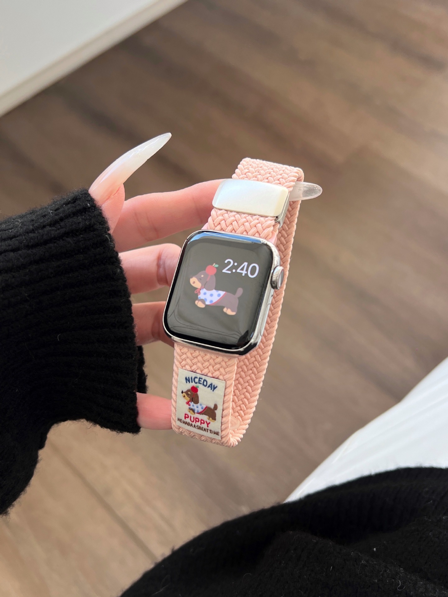 The puppy elastic woven nylon watch strap is suitable for the Apple Watch 10th generation 987654Ultra/SE pic 13