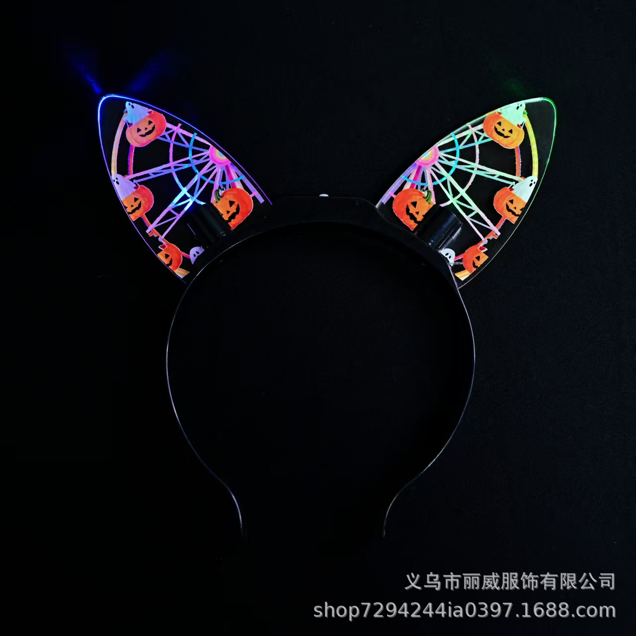 Carnival party Glowing disco ball headband 4LED lights Disco ball colorful headband party props pic 3