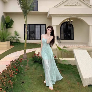 Gentle style, white moonlight dress, fairy-like, super fairy-like, high-end, French style, early autumn pure apricot long-sleeved dress pic 7