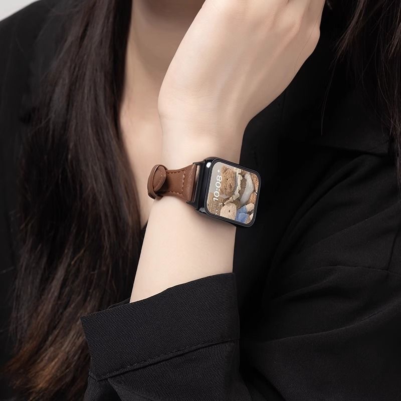 适用小米手环9pro手环表带8pro新款小蛮腰ins手腕带真皮质手表带详情12