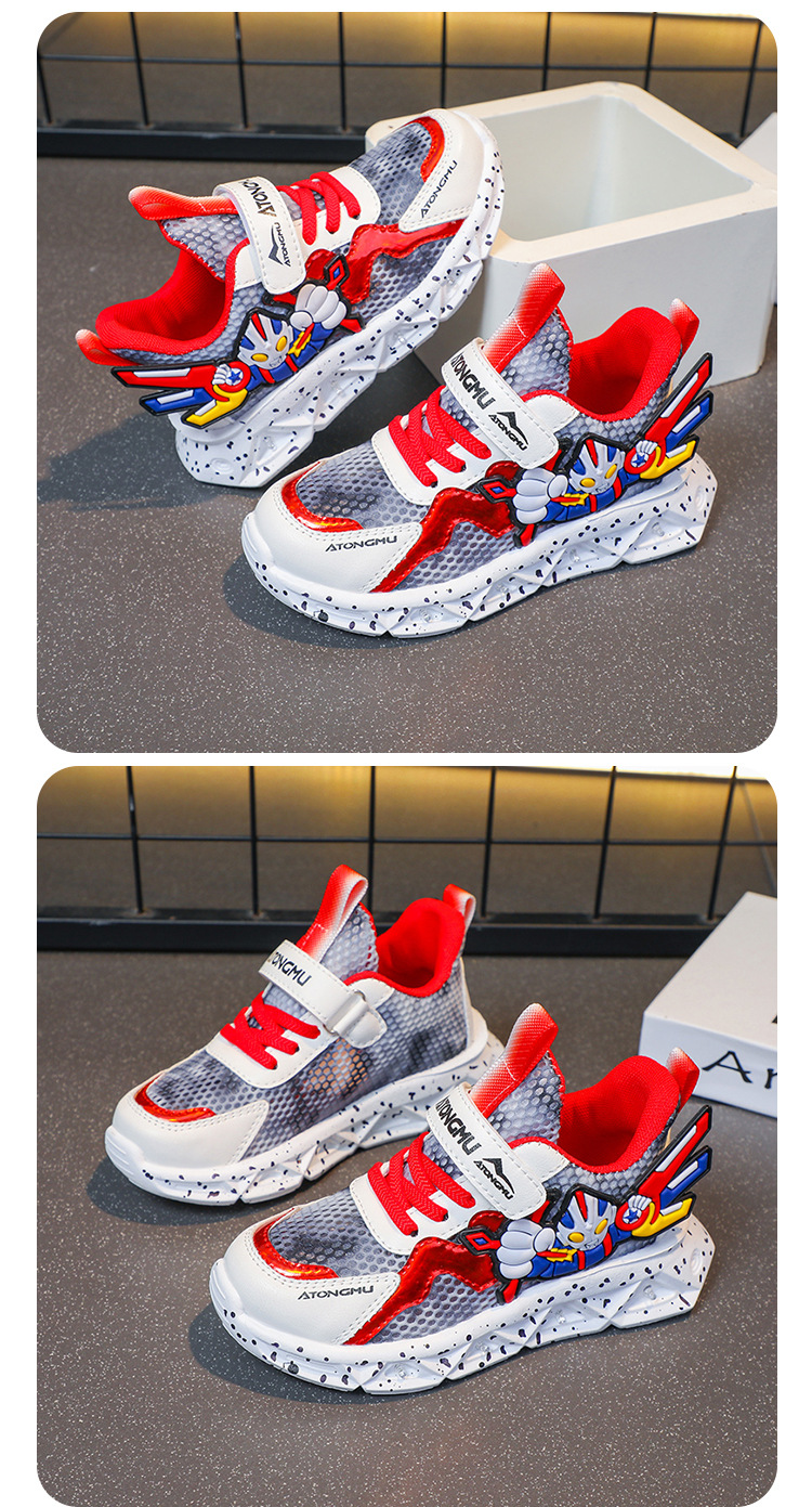 批发带灯儿童运动鞋男2025春秋新款皮面防水男童鞋中小童跑步鞋详情20