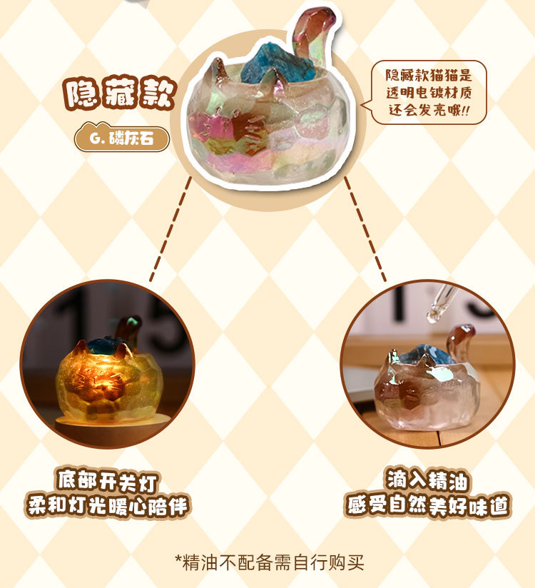 Wholesale of Catcat PAI crystal figurines, blind boxes, cute animal dolls, car decorations and stress-relieving small ornaments pic 13