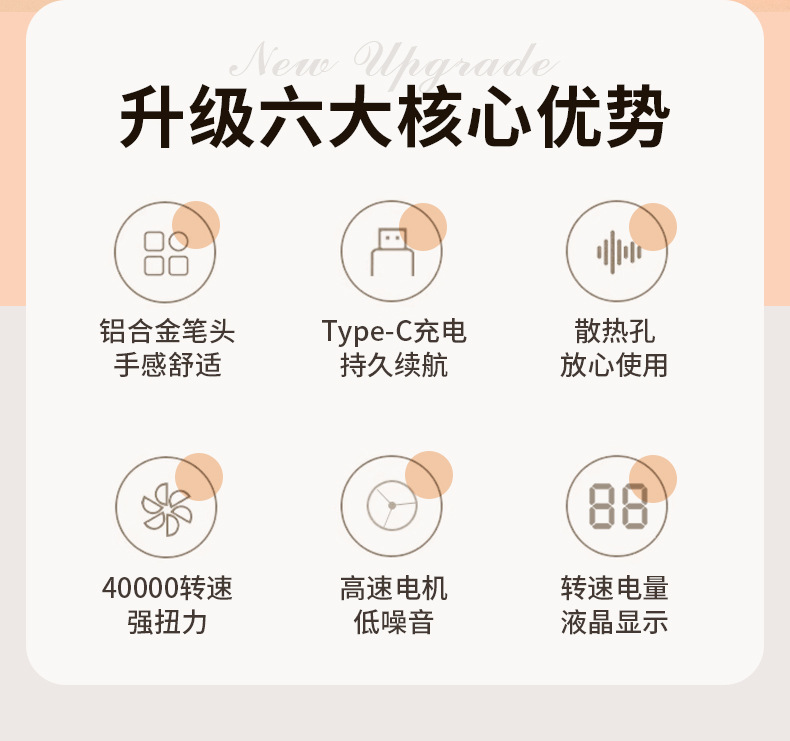 美甲打磨机便捷式电动磨甲机卸指甲去死皮无线修甲美甲店专用工具详情2