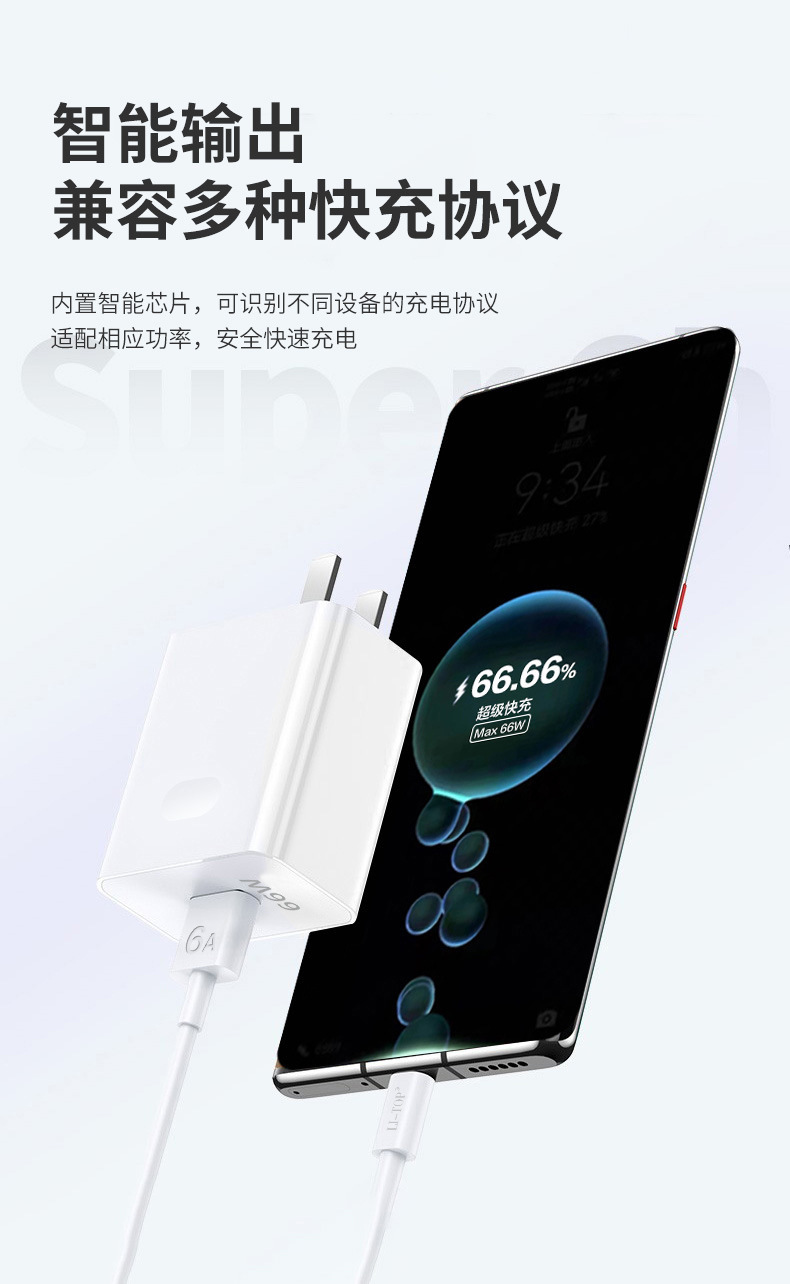 66W charger compatible with Huawei Super Fast Charging 3C Certified type-c interface charging head set, available for wholesale in stock pic 10