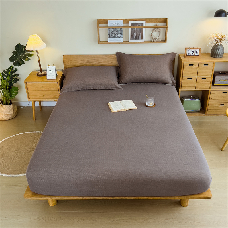 Pure cotton yarn-dyed jacquard double-layer gauze bed cover, single piece of all-cotton gauze mattress protective cover, bedspread, bed cover, single piece of bedding pic 53